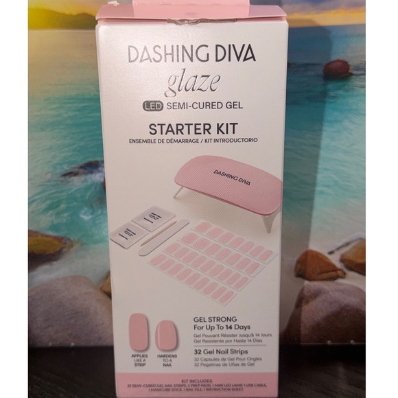 Dashing Diva Other - Dashing Diva Glaze LED Semi-Cured Gel Starter Kit Pale Blush GZK15 Pink Nails
